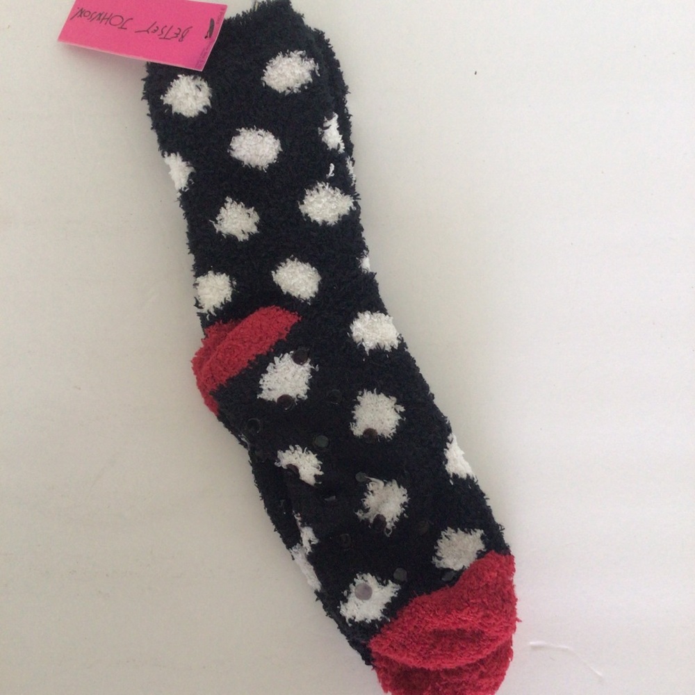 BETSY JOHNSON POLKA DOT SLIPPER SOCKS NWT